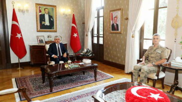 Vali Doğan, İl Jandarma Komutanı Bakçepınar’ı Makamında Kabul Etti