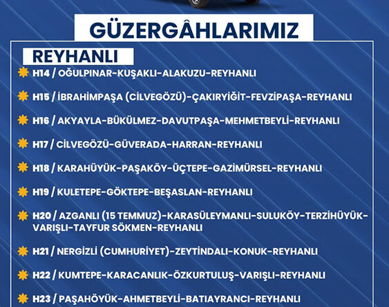 HBB REYHANLI VE KUMLU’DA 14 YENİ ULAŞIM HATTI AÇIYOR