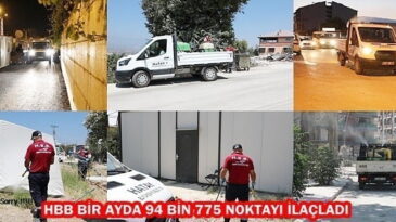 HBB BİR AYDA 94 BİN 775 NOKTAYI İLAÇLADI