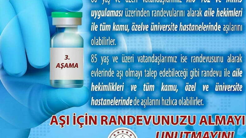 Aşı için randevunuzu almayı unutmayın!