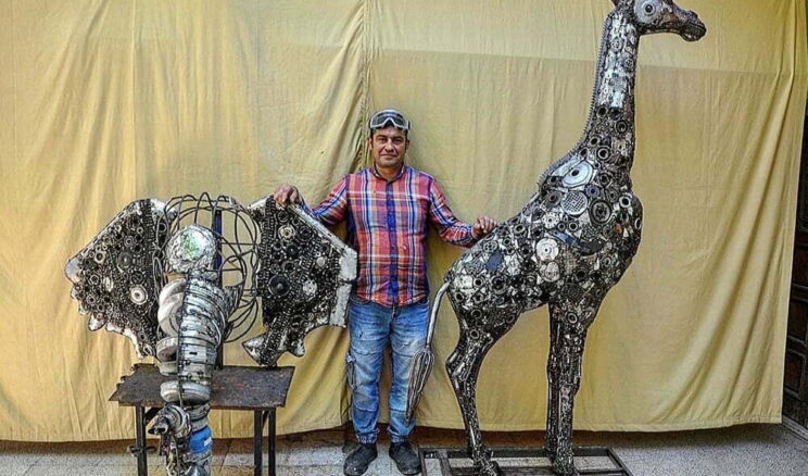 Belçika’dan sipariş aldı, atık hurdaları sanat eserine dönüştürüyor