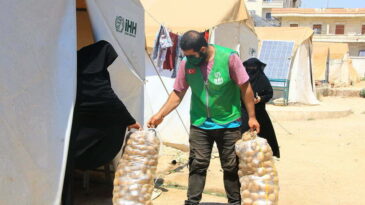 İHH AFRİN’DEKİ AİLELERE  25 TON PATATES DAĞITTI
