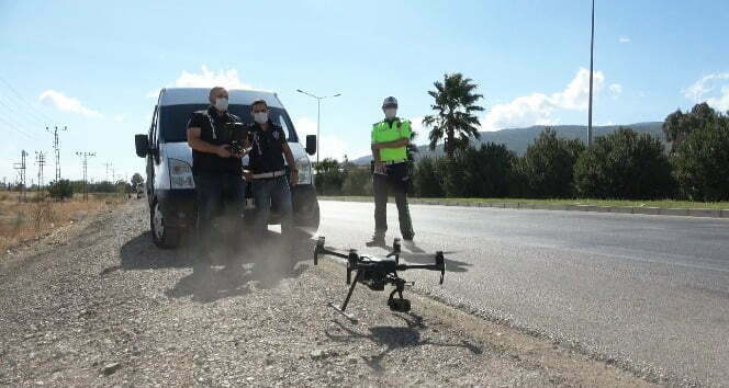 HATAY’DA DRONE İLE TRAFİK DENETİMİ