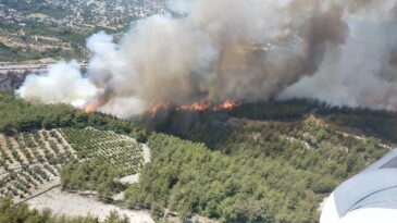 Hatay’da orman yangınına müdahale ediliyor