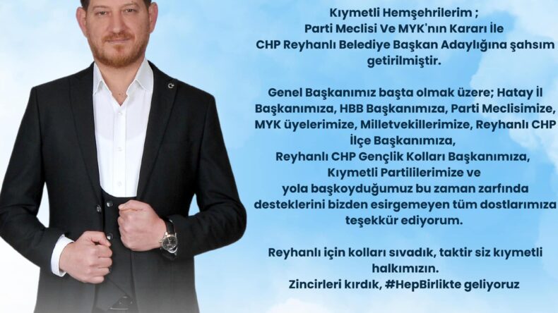 CHP Reyhanlı Belediye Başkanı Adayı Fevzi Suvaroğlu oldu