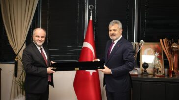 BAŞKAN ÖNTÜRK, ŞAM BÜYÜKELÇİSİ BURHAN KÖROĞLU’NU AĞIRLADI