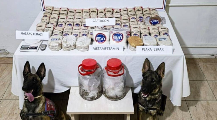 Reyhanlı’da Sazlık alanda uyuşturucu ele geçirildi