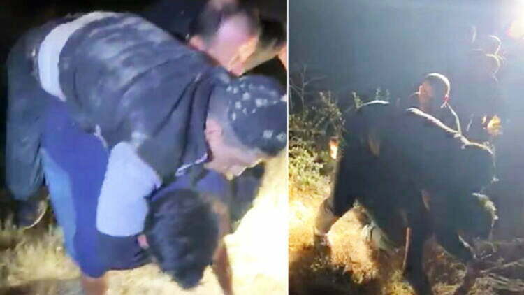 Polis, Suriyeli kaçak göçmeni kurtarıp, ambulansa kadar sırtında taşıdı