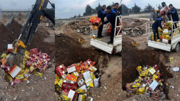 REYHANLI’DA RAFLARDA SATILMAYI BEKLEYEN 465 KİLOGRAM ÜRÜN TOPRAĞA GÖMÜLEREK İMHA EDİLDİ