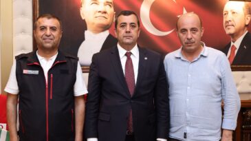 HBB İTFAİYE DAİRE BAŞKANI AHMET KESKİN’DEN REYHANLI BELEDİYESİ’NE ZİYARET