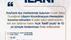 HBB’DEN REYHANLI VE BELEN’DE 13 TAKSİ İHALESİ