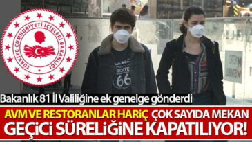 İçişleri Bakanlığı’ndan 81 il valiliğine ‘Korona Virüs Tedbirleri’