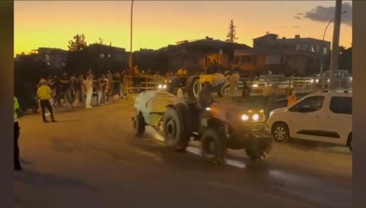 KÖYLÜLER YANGIN BÖLGESİNE TRAKTÖRLERLE SU TAŞIDI