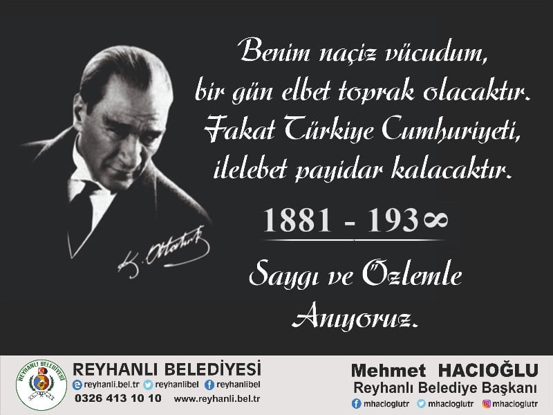 BAŞKAN HACIOĞLU’NUN 10 KASIM ATATÜRK’Ü ANMA GÜNÜ MESAJI
