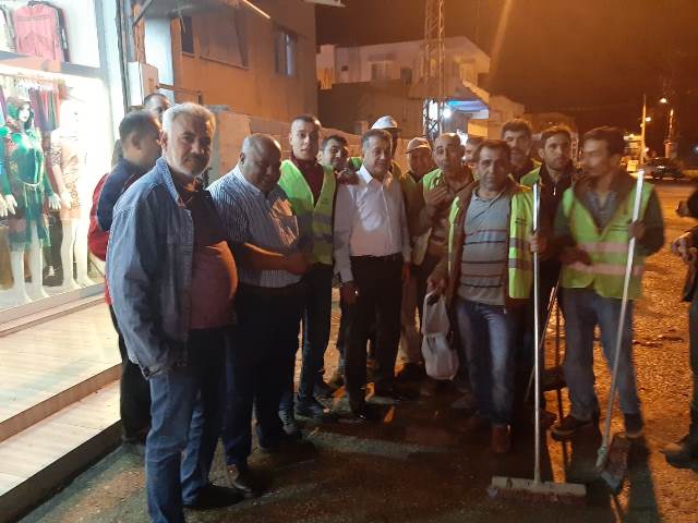 Başkan Hacıoğlu Belediye Temizlik İşçilerinin Çalışmalarını Yerinde İnceledi