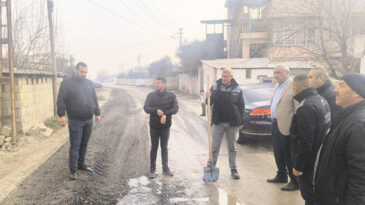 BAŞKAN PAÇ YOL YENİLEME ÇALIŞMASINI İNCELEDİ