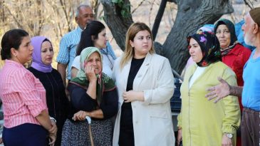 AK KADINLARDAN YANGIN BÖLGESİNE DESTEK ZİYARETİ