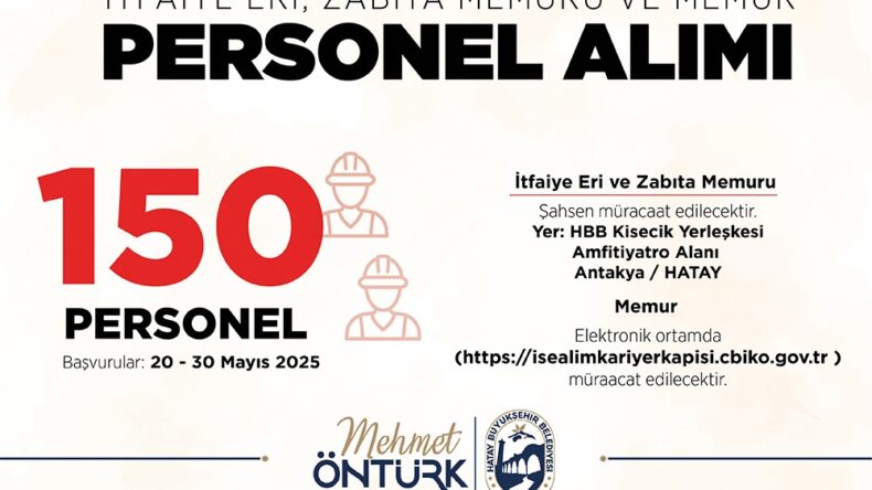 BÜYÜKŞEHİR 150 MEMUR ALIMI YAPIYOR