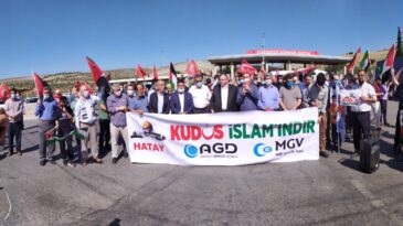 CİLVEGÖZÜ SINIR KAPISINDA  İSRAİL’İ PROTESTO ETTİLER