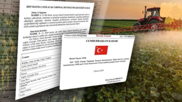 TARIMSAL DESTEKLER AÇIKLANDI